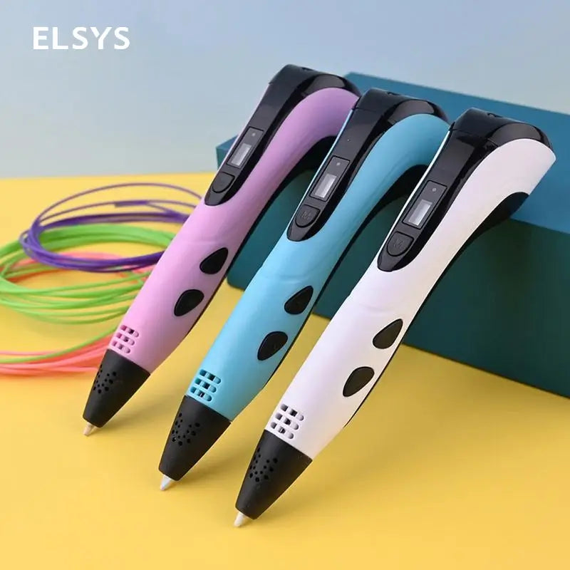 Pluma 3D con pantalla LCD y filamento PLA para niños, kit creativo con carga Type-C y 3 velocidades para dibujar y crear en casa