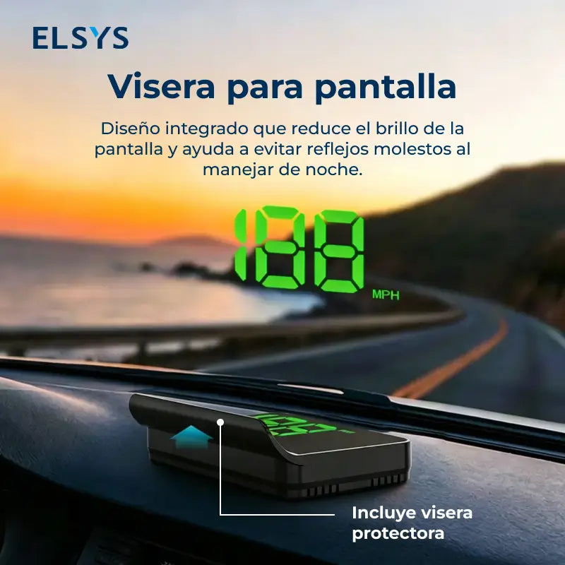 Pantalla HUD GPS para auto con velocímetro digital K1, brillo automático y conexión USB para carro, moto y camión universal diario