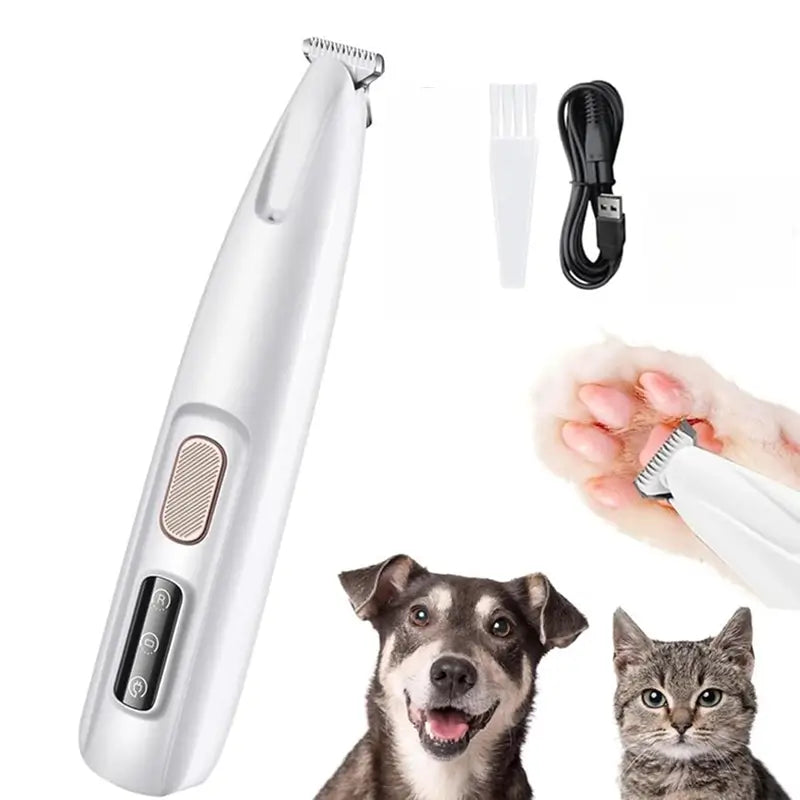 Rasuradora para mascotas recargable con luz LED, cortapelos silencioso e inalámbrico para patas, rostro y orejas de perros pequeños y gatos