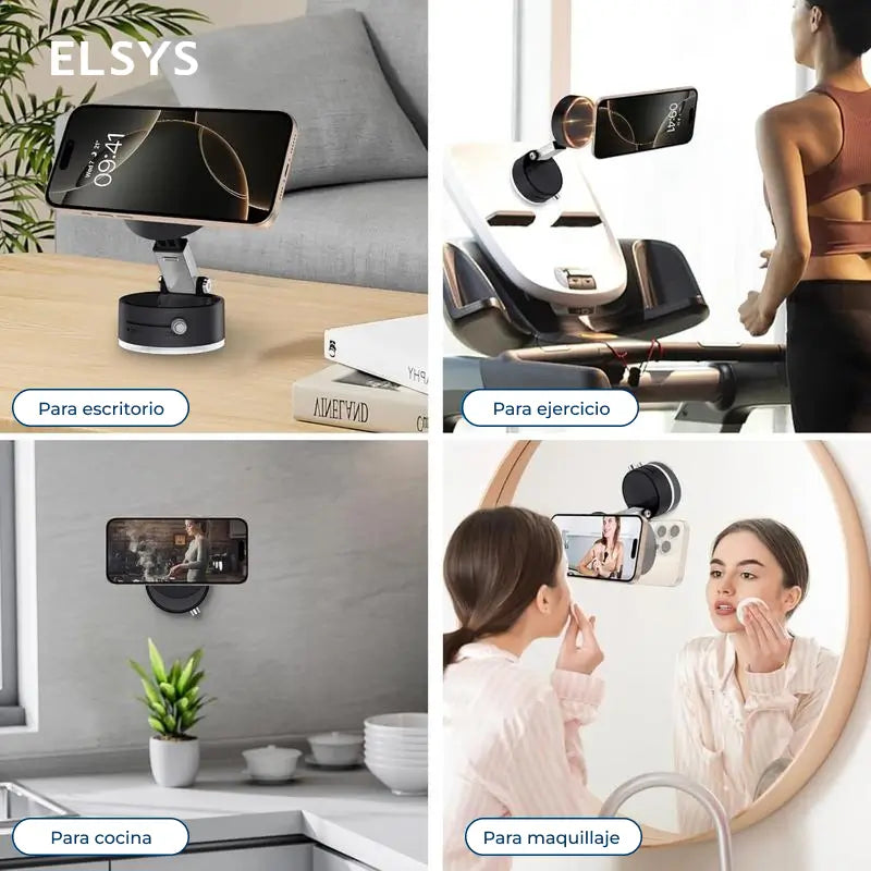 Soporte para celular magnético y plegable con succión al vacío, compatible con MagSafe, ideal para auto, oficina y videollamadas diarias cómodas