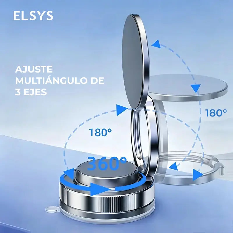 Portacelular magnético con ventosa de vacío y ajuste 360°, compatible con MagSafe para auto, maquillaje, espejo y gimnasio