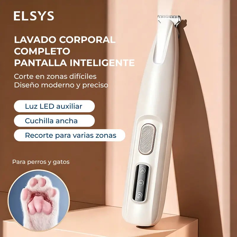 Rasuradora para mascotas recargable con luz LED, cortapelos silencioso e inalámbrico para patas, rostro y orejas de perros pequeños y gatos