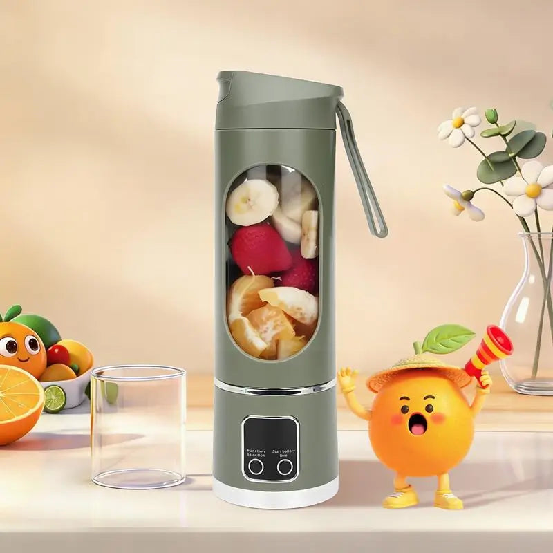 Licuadora portátil recargable USB para smoothies, jugos y papillas, con diseño hermético y uso práctico en gimnasio, oficina, viajes y diario