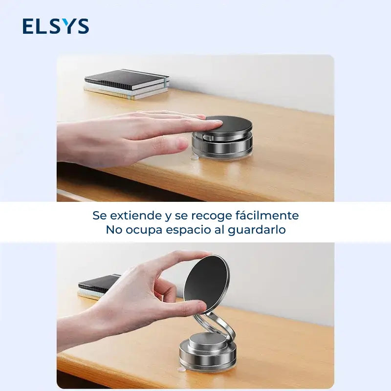 Portacelular magnético con ventosa de vacío y ajuste 360°, compatible con MagSafe para auto, maquillaje, espejo y gimnasio