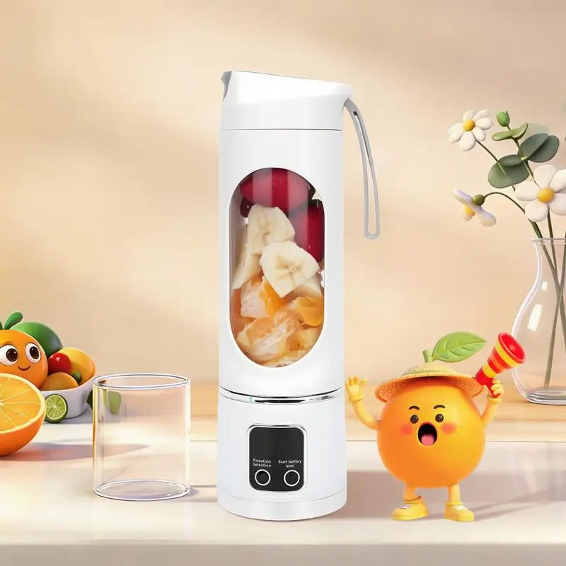 Licuadora portátil recargable USB para smoothies, jugos y papillas, con diseño hermético y uso práctico en gimnasio, oficina, viajes y diario