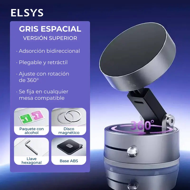 Soporte para celular magnético y plegable con succión al vacío, compatible con MagSafe, ideal para auto, oficina y videollamadas diarias cómodas