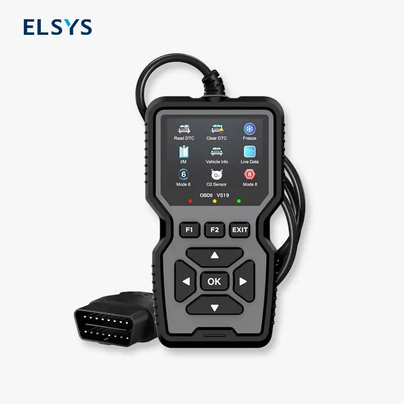 Escáner automotriz OBD2 V519 con pantalla LCD, datos en tiempo real y lectura de códigos para autos desde 1996, sin usar batería