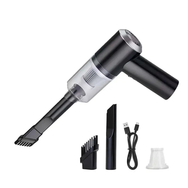 Aspiradora Portátil Inalámbrica con Rompe Vidrios y Corta Cinturón, Potente para Auto, Hogar y Mascotas, Carga USB