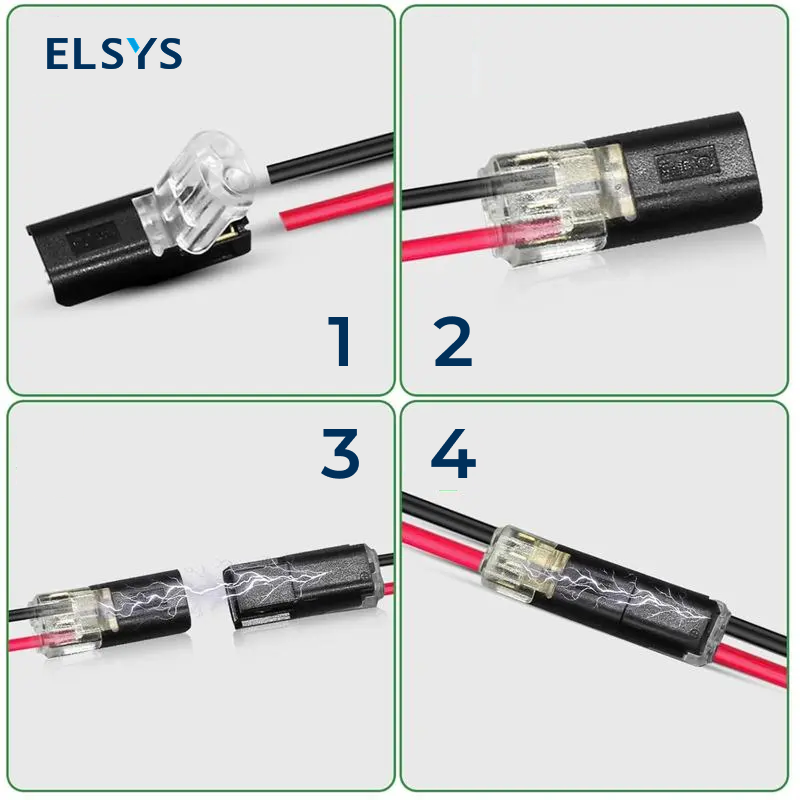 Conectores rápidos de 2 pines para tiras LED de bajo voltaje, con broche seguro para cableado DIY en auto y hogar