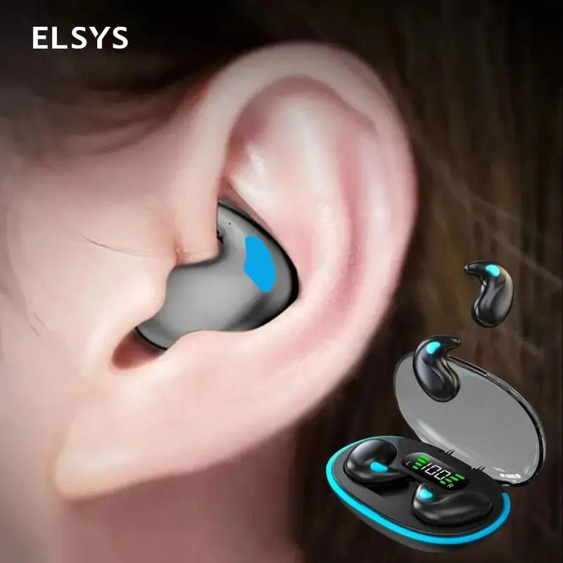 Audífonos Inalámbricos Invisibles para Dormir con Bluetooth y Cancelación de Ruido, Ideales para Correr, Gym, Gaming, Regalo y Uso Diario