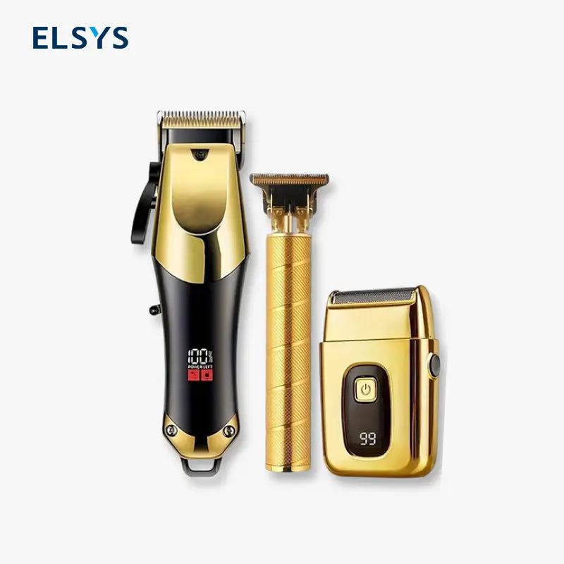 Máquina de barbería recargable USB para corte, delineado o afeitado, con diseño inalámbrico y accesorios según modelo seleccionado para casa