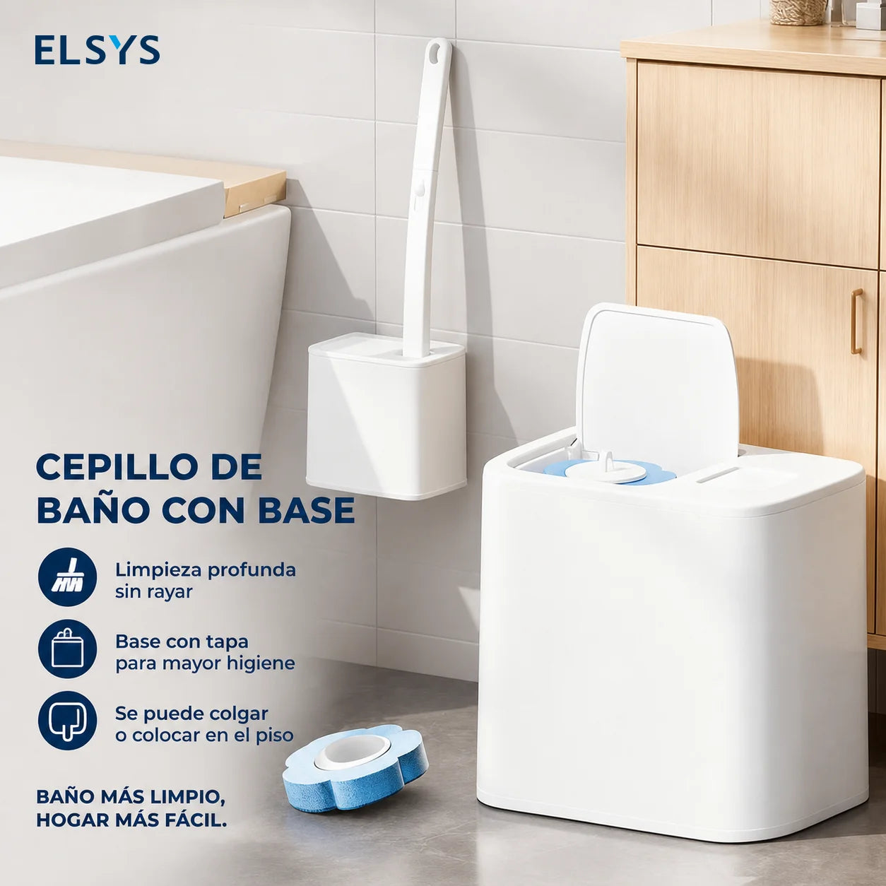Cepillo desechable para baño con 24 repuestos aromáticos, limpiador integrado y soporte de pared para WC y lavabo diario