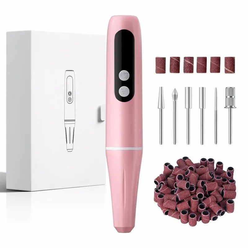 Torno para Uñas Eléctrico Recargable 20,000 RPM, Pulidora Portátil con Kit de Lijado para Manicura y Pedicura, Lima Inalámbrica Ligera para Uñas Acrílicas
