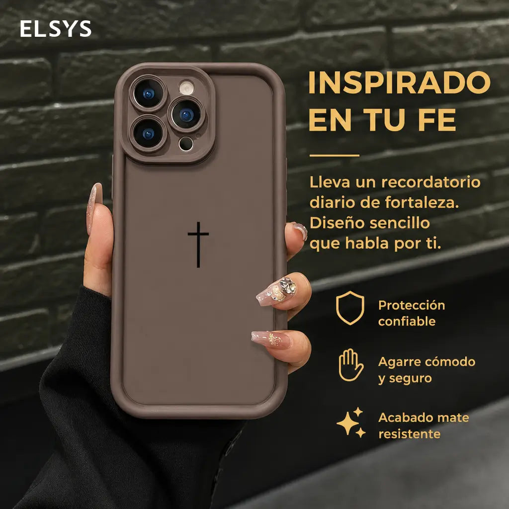 Funda para iPhone 17 Pro Max a 11 con cruz bíblica, antishock ligera y protección completa de cámara para uso diario seguro
