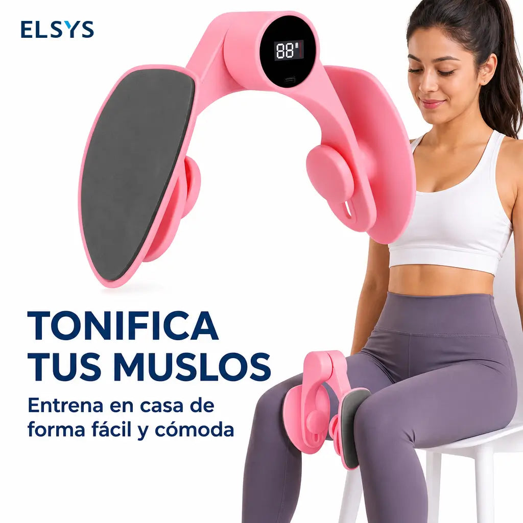Ejercitador de piernas portátil con contador electrónico y giro 360° para fortalecer muslos internos, glúteos y piso pélvico en casa fácilmente