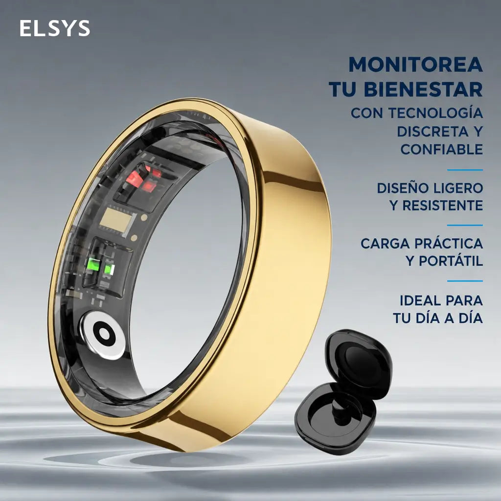 Anillo inteligente R09 con estuche de carga, monitoreo de sueño y temperatura para actividad diaria y bienestar en pareja sin complicaciones