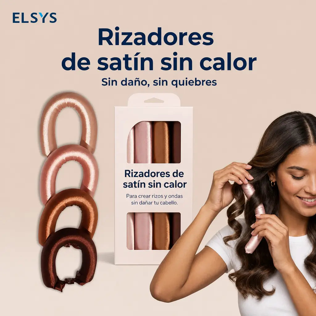 Rulos satinados sin calor jumbo flexibles de 4 piezas para ondas suaves y rizos grandes mientras duermes sin maltratar el cabello
