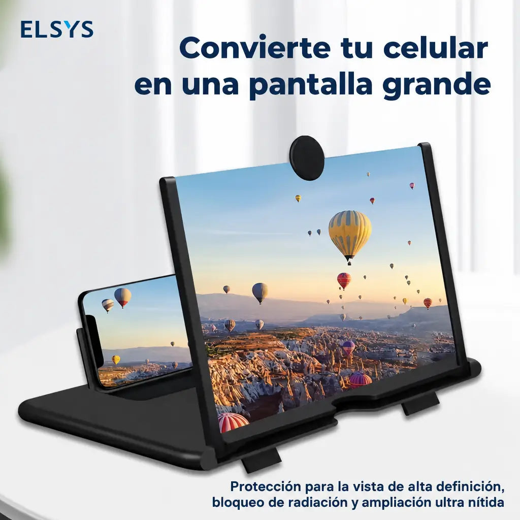 Lupa amplificadora de pantalla 10 pulgadas para celular, aumento 4x Ultra HD y soporte para ver videos o clases cómodamente en casa