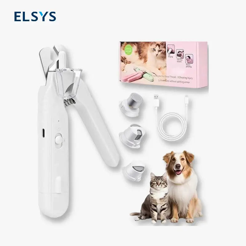 Cortauñas y limador de uñas 2 en 1 para mascotas, kit eléctrico ultrasilencioso, recargable, ideal para perros y gatos de todos los tamaños