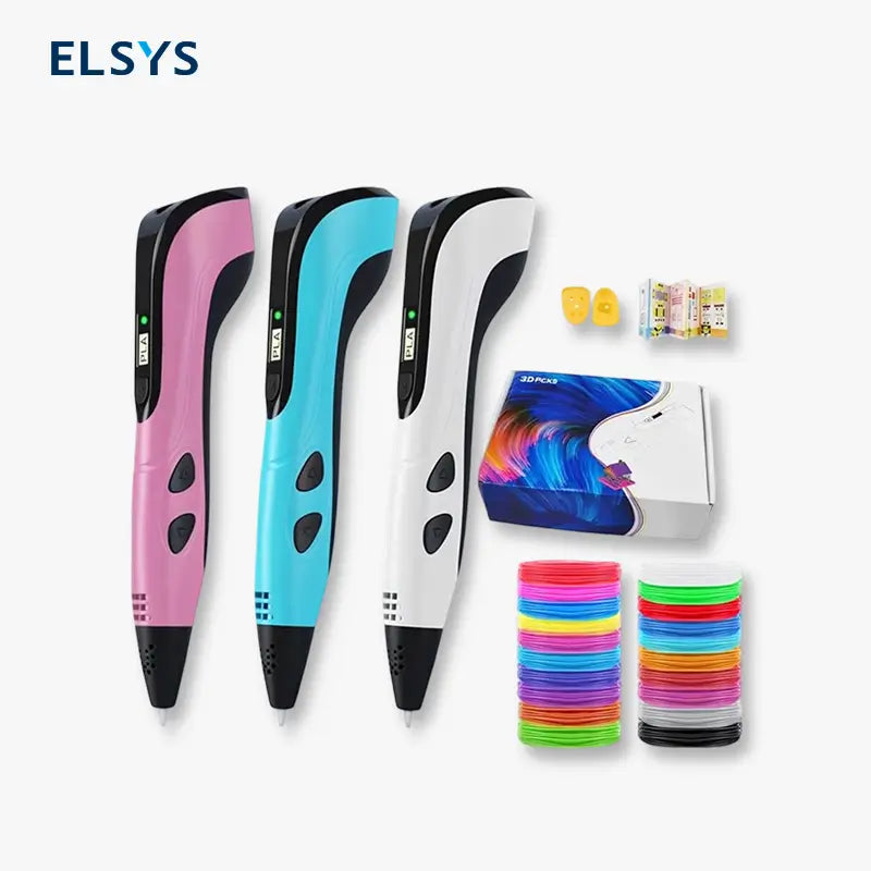 Pluma 3D con pantalla LCD y filamento PLA para niños, kit creativo con carga Type-C y 3 velocidades para dibujar y crear en casa