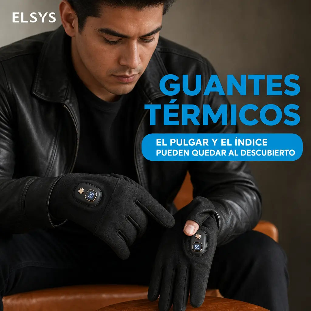 Guantes térmicos recargables con pantalla digital y 5 niveles de calor para ciclismo y actividades al aire libre en clima frío diario