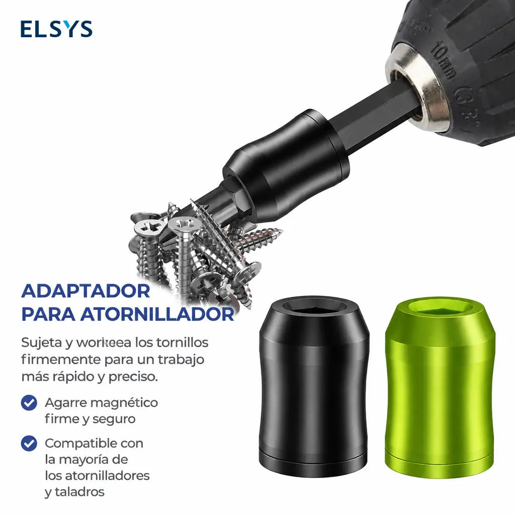 Anillo magnético para puntas hexagonales 1/4 pulg / 6.35 mm, sujeta tornillos para taladro en casa, taller y auto con mejor control en espacios reducidos