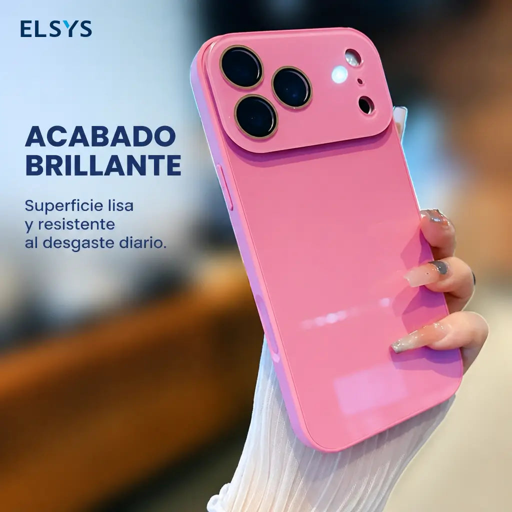 Funda delgada con textura cristal para iPhone 14/15/16/17 — antihuella y protección diaria contra golpes