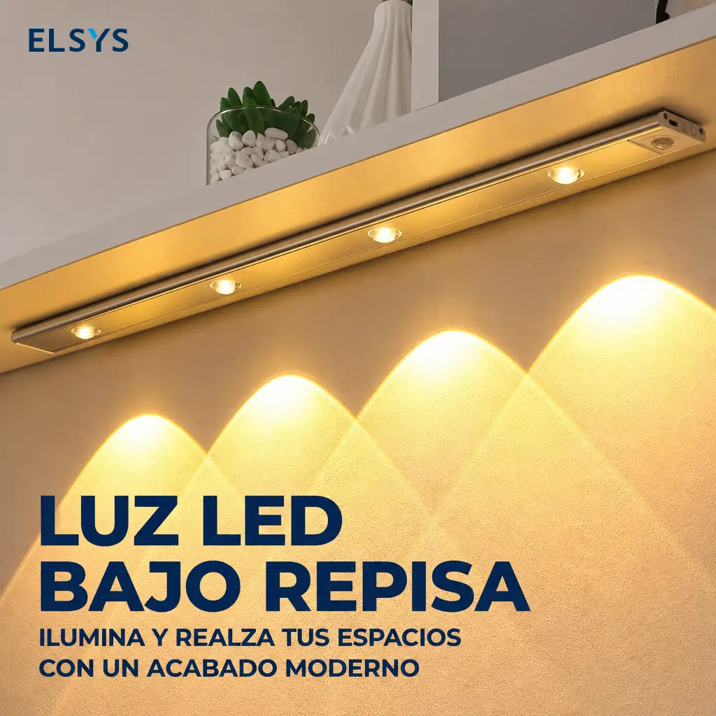 Lámpara LED ultradelgada con sensor de movimiento, recargable por USB y luz regulable para clóset, cocina, recámara e interiores