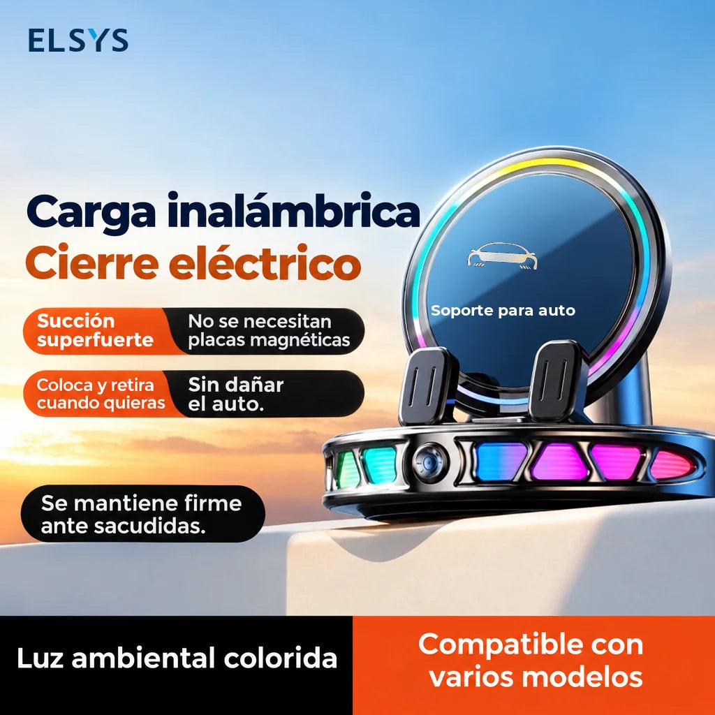 Soporte para auto 360° con carga inalámbrica