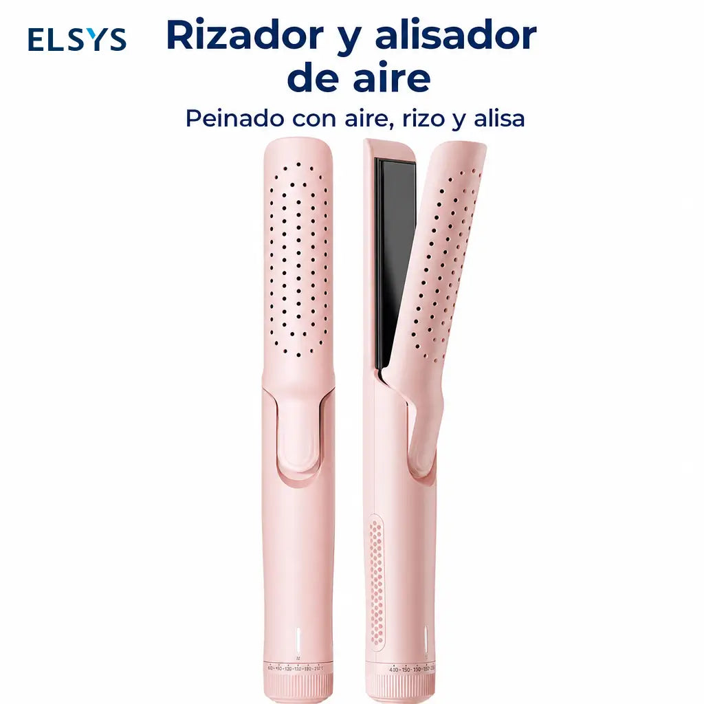 Plancha y rizador 2 en 1 con aire frío 360° para peinar ondas, rizos y cabello lacio en casa sin maltratar tanto