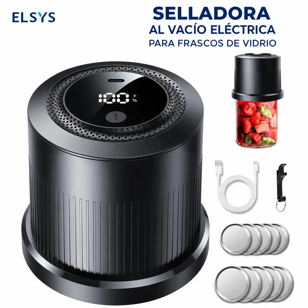 Kit sellador al vacío eléctrico para frascos Mason de boca ancha y regular, bolsas y botellas, conservación automática de alimentos en casa