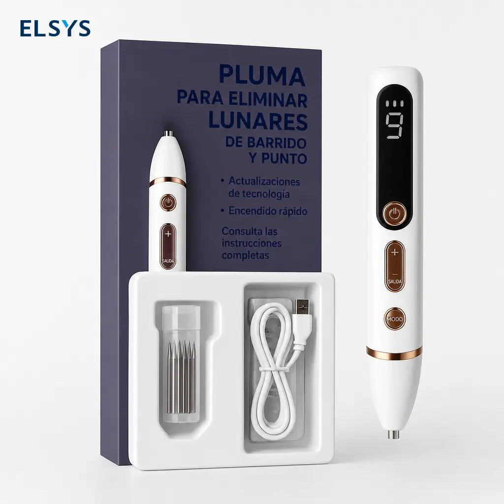 Pluma facial LCD recargable USB con 9 niveles de ajuste para rutina de skincare en casa y retoques de precisión diarios