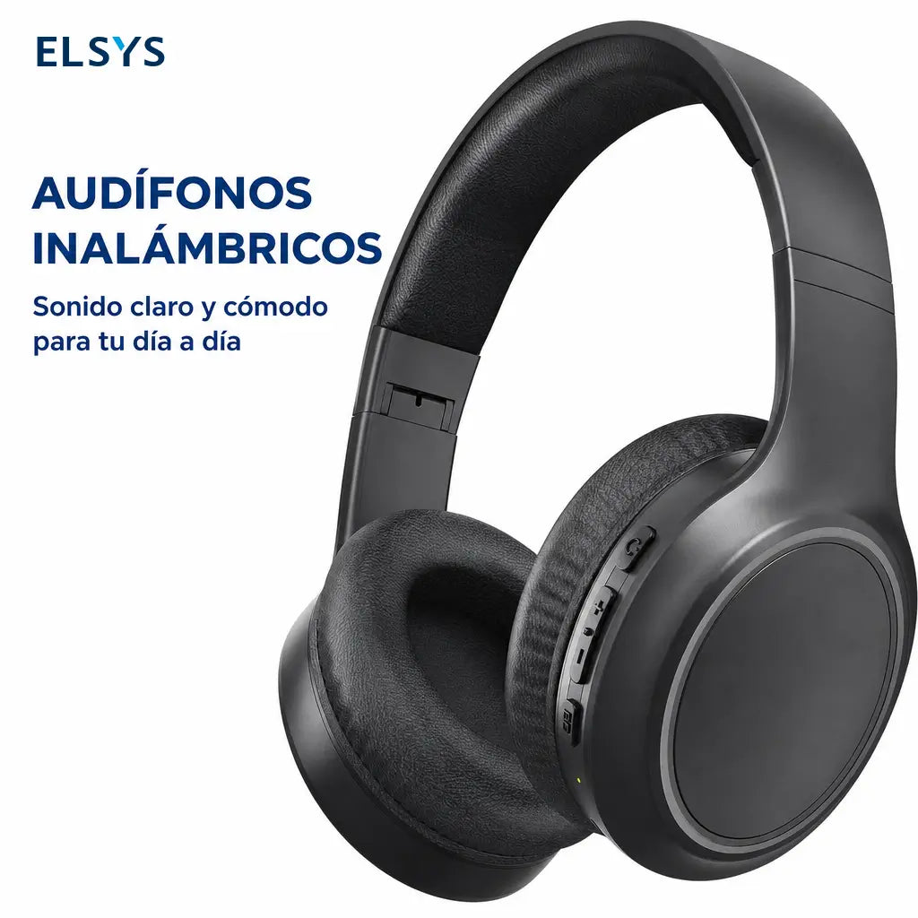 Audífonos Bluetooth over ear plegables con 65 h de batería, micrófono integrado y conexión 3.5 mm para gaming y trabajo diario