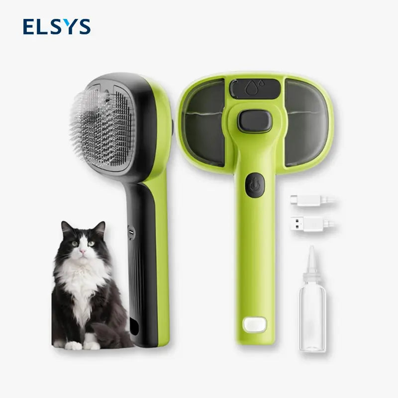 Cepillo con Spray para Mascotas Gatos y Perros – Herramienta de Aseo y Deslanado, Peine Quita Pelos con Botón de Limpieza, Herramienta para Eliminar Pelaje y Recorte