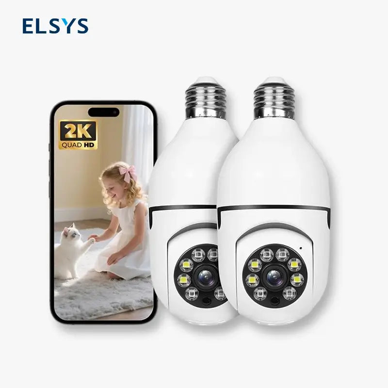Cámara de Seguridad tipo Foco Inteligente con IA de 4MP, Monitoreo de Alarma, Visión Nocturna a Color, WiFi de Doble Banda 5G/2.4G, Audio Bidireccional y Detección de Movimiento