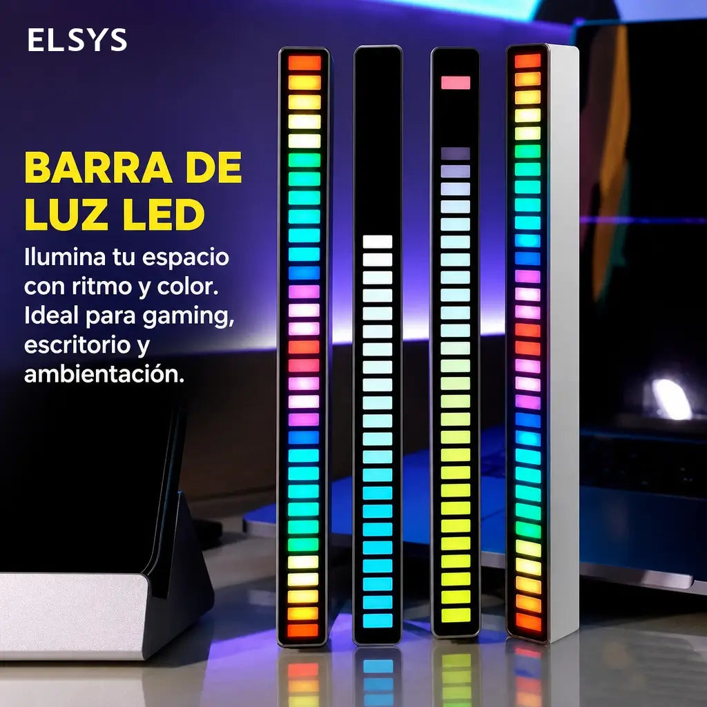 Luz LED RGB rítmica con control por app y USB-C para gaming, fiestas, auto y escritorio con sonido sincronizado portátil recargable