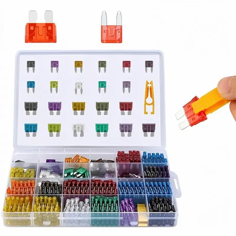 Kit de Surtido de 300 Fusibles para Automóvil, 150 Mini Fusibles + 150 Estándar con Extractor – Repuesto para Camioneta, Bote y RV (2A 3A 5A 7.5A 10A 15A 20A 25A 30A 35A 40A)