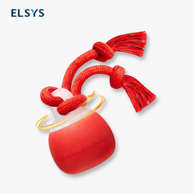 Pelota de Juguete Interactiva para Perro, Activada por Tacto, Recargable, con Sonido y Cuerda para Jugar, para Perros Pequeños y Medianos, Rojo Oscuro, Pelota de Entrenamiento