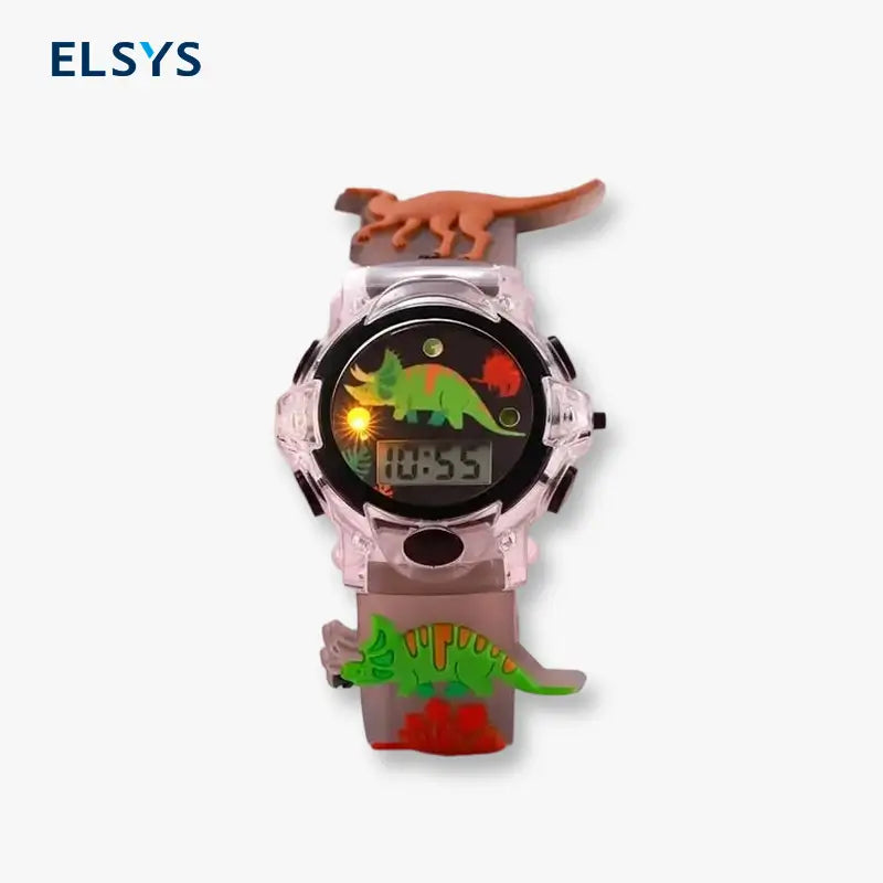 Reloj Digital con Patrón de Dinosaurio Animado para Niños, Reloj Luminoso a la Moda, Accesorio Infantil Ideal para Regalo de Cumpleaños