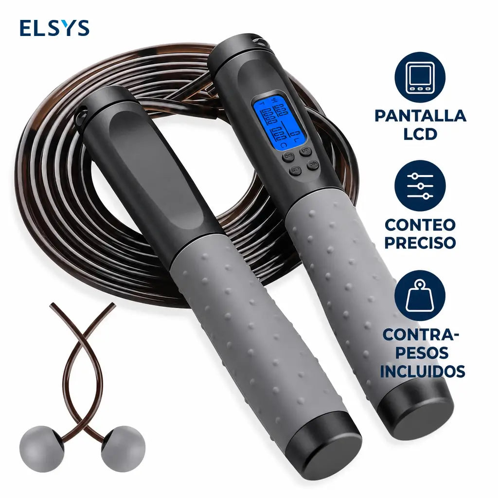 Cuerda para saltar 2 en 1 sin cable con contador LCD, ajustable para cardio, box, crossfit y entrenamientos en casa diarios