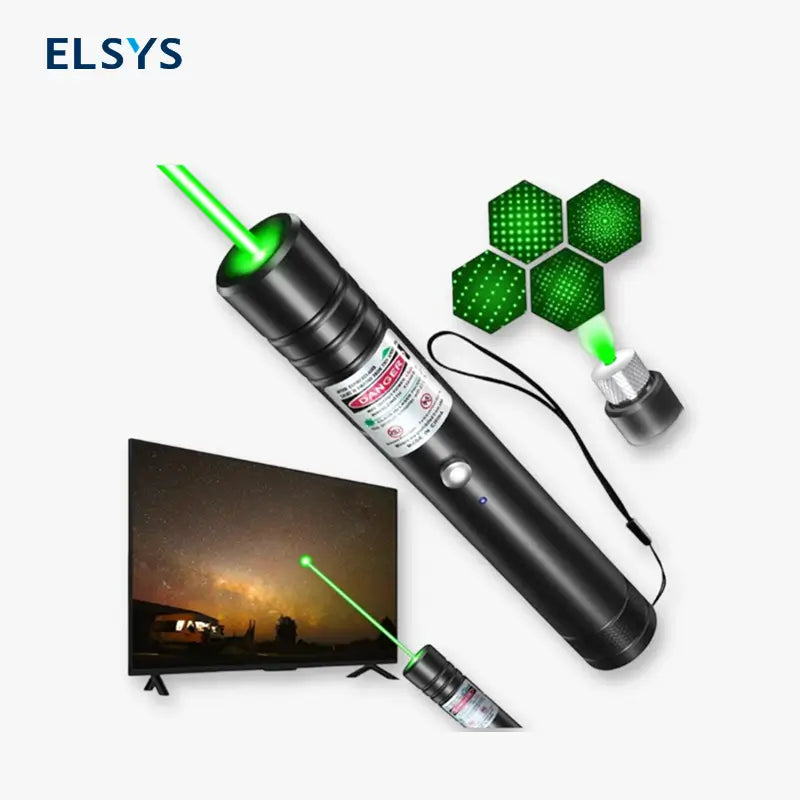 Puntero Láser Verde Recargable de Largo Alcance para Presentaciones, Pantallas TV/LED/LCD, Juguete para Gatos, Uso en Oficina, Astronomía y Construcción