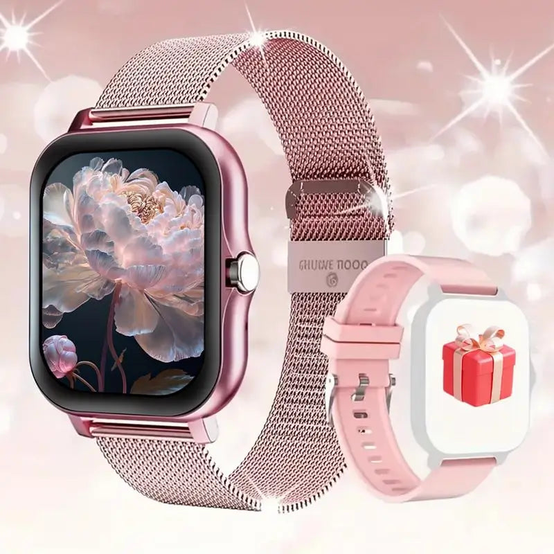 Reloj Inteligente Multifuncional, Reloj Digital de Moda con 2 Correas, Reloj Deportivo con Modos Multideporte y Llamadas para Mujer y Hombre