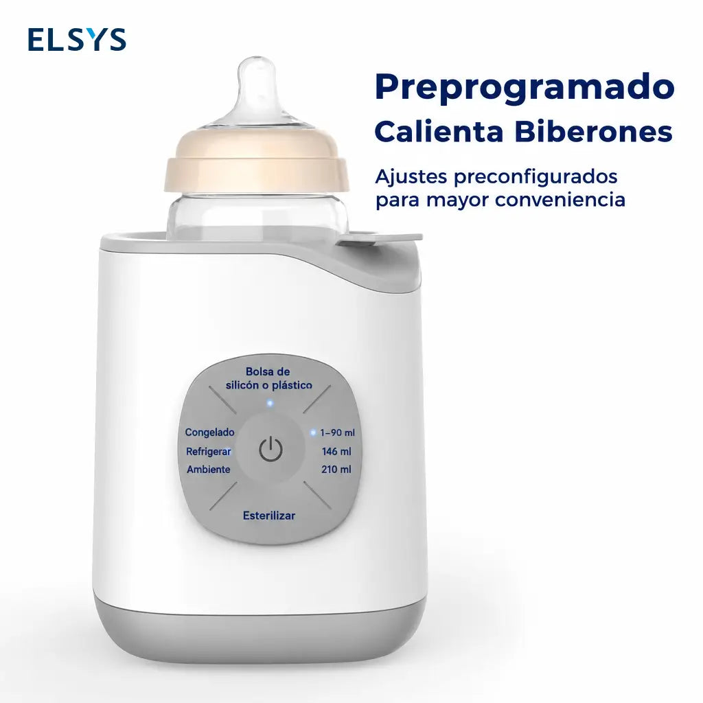 Calentador de biberones con baño María suave y esterilizador para descongelar leche materna, fórmula y papillas del bebé sin complicaciones diarias