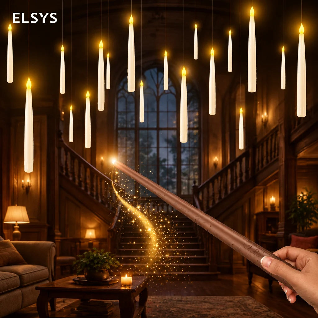 Velas flotantes LED sin flama con control de varita