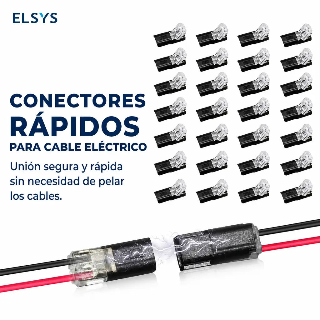 Conectores rápidos de 2 pines para tiras LED de bajo voltaje, con broche seguro para cableado DIY en auto y hogar