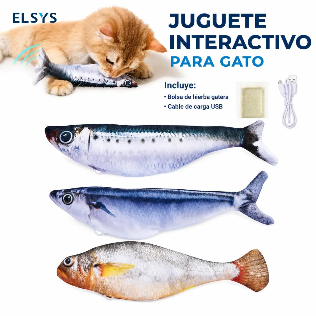 Set de 3 peces interactivos para gato con sensor de movimiento, catnip y carga USB para juego activo diario sin aburrimiento