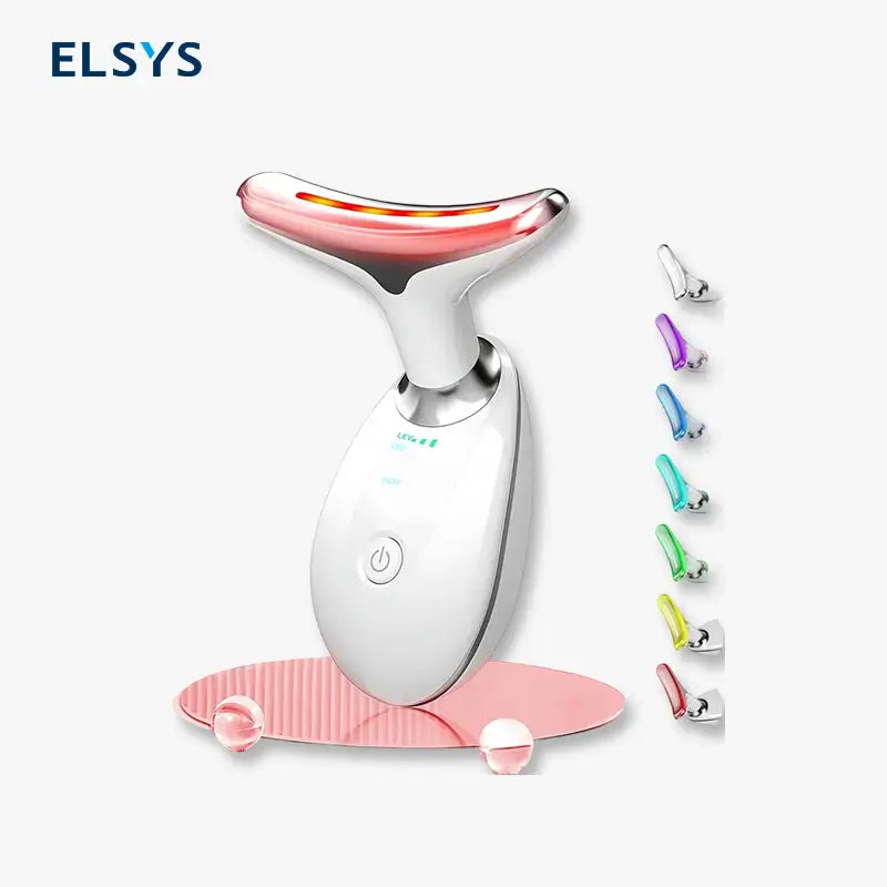 Masajeador Facial y de Cuello con 7 Luces LED, Herramienta de Cuidado de la Piel de 7 Colores, Dispositivo de Belleza para Rostro y Cuerpo, Regalo para Mujer