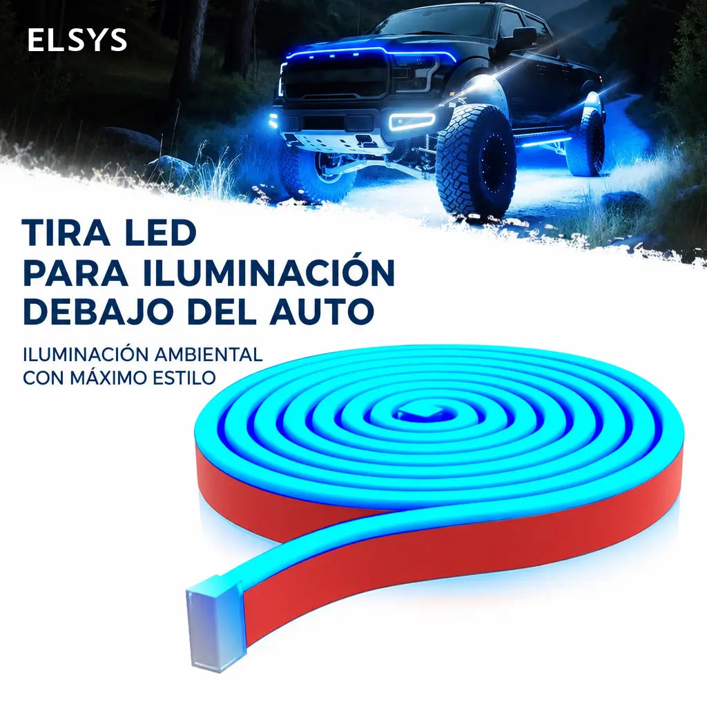 Tira LED para cofre de auto 1.8 m con luz azul hielo y efecto dinámico para manejo nocturno e instalación adhesiva fácil