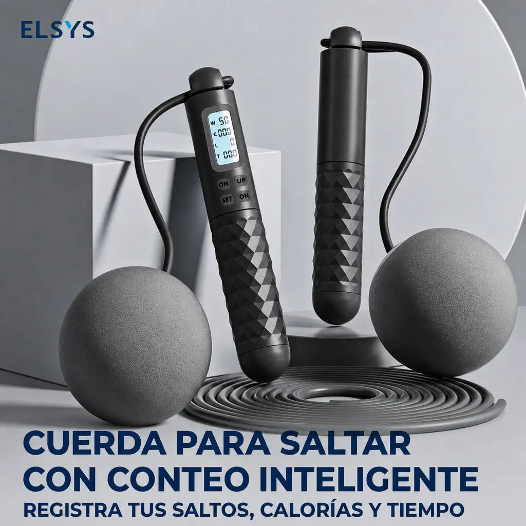 Cuerda para saltar inalámbrica con contador LED de calorías y agarre antiderrapante para entrenar en casa sin enredos todo el año