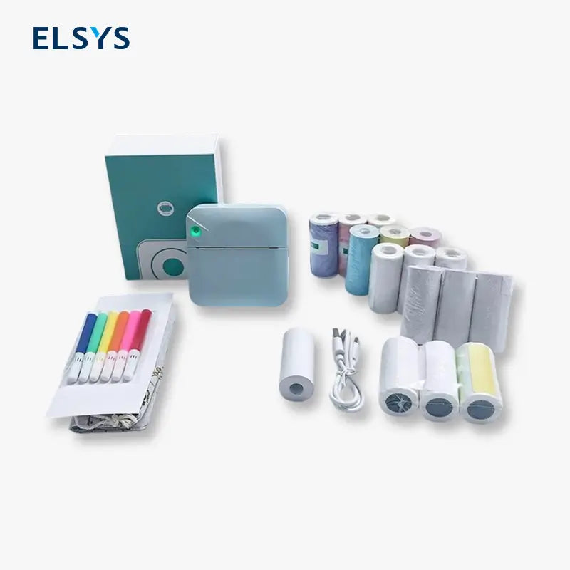 Mini Impresora Portátil Térmica, Kit con Papel de Impresión, Inalámbrica y Recargable USB, Ideal para Fotos y Tareas